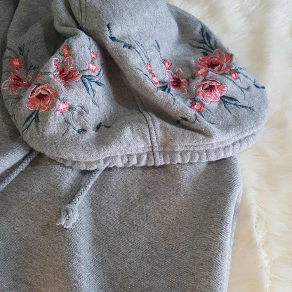 Floral hoodie.